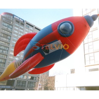 Modelo de cohete publicitario inflable de PVC, modelo de globo de cohete inflable con logotipo, cohete de helio para evento de desfile