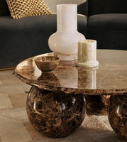 Décoration intérieure Mobilier de salon Mobilier en pierre personnalisé Marbre brun foncé Emperador Table basse marron