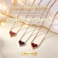 Collier tendance classique en acier inoxydable plaqué or 18 carats avec pendentif cœur en zircon, hypoallergénique, minimaliste, unisexe, personnalisable OEM