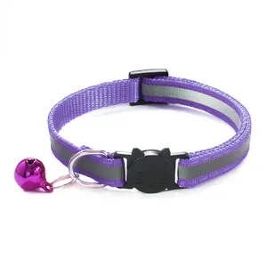 Reflective Breakaway Cat Collar Neck Ring Necklace Bell Pet Products Safety Elastic Adjustable With Soft Material