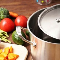 Marmite en acier inoxydable 8QT avec couvercle en verre, compatible induction, batterie de cuisine écologique sans revêtement antiadhésif, passe au lave-vaisselle et au four