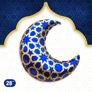 Set di 5 Palloncini in Foil a Forma di Luna per Feste Ramadan, Eleganti Motivi Islamici a <span class=keywords><strong>Mezzaluna</strong></span>, Design Dorato della Moschea per Eid Al-Fitr - Product Image 6