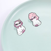 Bros Enamel Figur Kucing Beraksesori Fashion, Lencana Logam Hewan yang Menarik untuk Dekorasi Pakaian dan Tas Ransel, Ornamen Unik