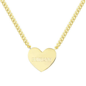 Gargantilla de Corazón Bañada en Oro de Acero Inoxidable con Colgante de Corazón Personalizable en Blanco para Grabar - Product Image 2