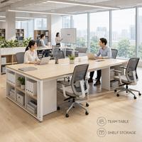 Table de bureau avec étagères Poste de travail pour usage collectif