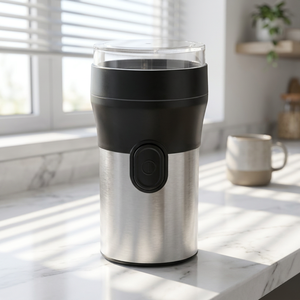 Moulin à café électrique 60 g pour usage domestique, avec rangement de cordon intégré, couvercle, verrou de sécurité, antidérapant, compact - Product Image 1