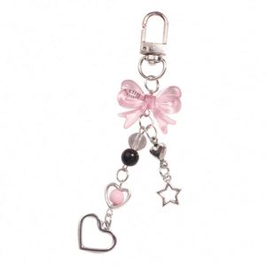 Nuevo Llavero Y2K con Nudo de Mariposa, Cadena Creativa para Teléfono, Colgante de Pentagrama de Amor, Decoración de Bolso con Cuentas de Cristal - Product Image 6
