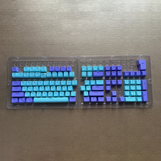 PBT Double Shot Keycaps Backlit Colorful LED Pass Through Keycap for Mechanical Keyboard DIY 2 Colors Combined 61 87 104 Keys