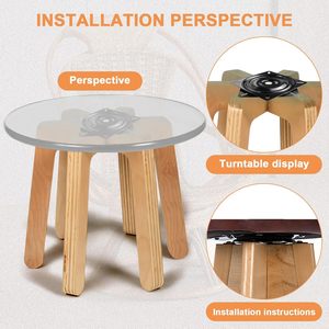 <b>Black</b> Square Metal Turntable Ball Bearing Lazy Susan 360 Degree Swivel Plate For Tv <b>Table</b> Dining Living Room Furniture Hardware - Product Image 3