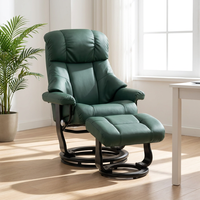 Fauteuil inclinable pivotant en cuir moderne de luxe avec massage et repose-pieds, personnalisable pour la maison ou le bureau