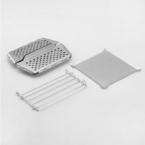 Chống gỉ có thể gập lại BBQ than nướng thép không gỉ di động nướng thịt nướng cho cắm trại ngoài trời - Product Image 5