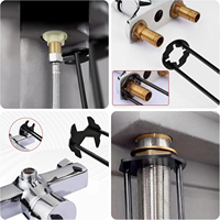 Clé multifonctionnelle pour lavabo, clé à robinet, clé hexagonale, acier inoxydable 304, universelle pour espaces restreints, cuisine, salle de bain