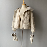 Veste bomber courte en laine d'hiver Jxwatcher, parka, manteau en duvet de canard blanc, veste matelassée chaude pour femmes