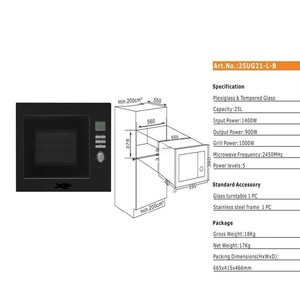 Four à <span class=keywords><strong>micro</strong></span>-<span class=keywords><strong>ondes</strong></span> électrique encastrable intelligent entièrement automatique à <span class=keywords><strong>ondes</strong></span> lumineuses 20 litres Version anglaise Vente directe usine Européenne - Product Image 2