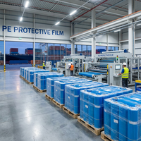 Film de protection auto-adhésif bleu en PE pour surfaces en acier inoxydable, vente en gros d'usine, sans résidu, facile à décoller