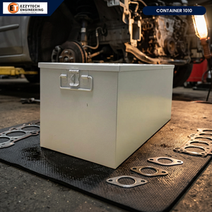 Boîte à outils robuste en métal 1010 avec revêtement en poudre, verrouillable, pour le rangement d'équipements et d'accessoires automobiles - Product Image 1