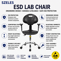 Tabouret de laboratoire antistatique industriel pivotant, chaise ESD sécurisée pour l'assemblage de semi-conducteurs et de circuits imprimés