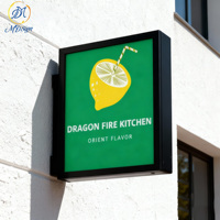 Boîte lumineuse publicitaire pour café, enseigne extérieure, panneaux publicitaires LED, boîte lumineuse en acrylique double face