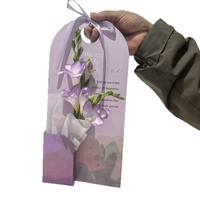 Venta al por mayor ramo de material de embalaje Día DE LA Madre bolsa de flores de cartón individual para floristería