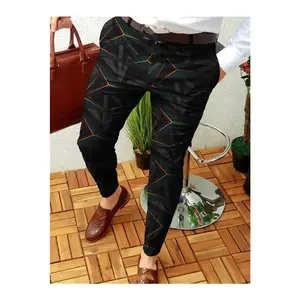 Wholesale price men's golf pants men's golf trousers plaid slim fit sweatpants