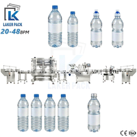 Machine automatique de remplissage et de bouchage d'eau minérale 20-48 BPM, ligne de production d'eau en bouteille PET en acier inoxydable