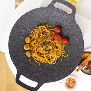 Korean Style Grill Pan Round Double Ear Cast Iron Durable For Indoor Outdoor Use With Portable Gas Stoves And Induction Cookers - Product Image 2