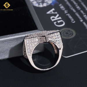 แหวนค็อกเทลทรงดาวห้าแฉกประดับมอสซาไนต์จาก ZUANFA JEWELRY เงินแท้ 925 ชุบโรเดียม ประดับเพชรแบบ Pave Setting เหมาะสำหรับทั้งชายและหญิง ใช้ในงานปาร์ตี้ - Product Image 6