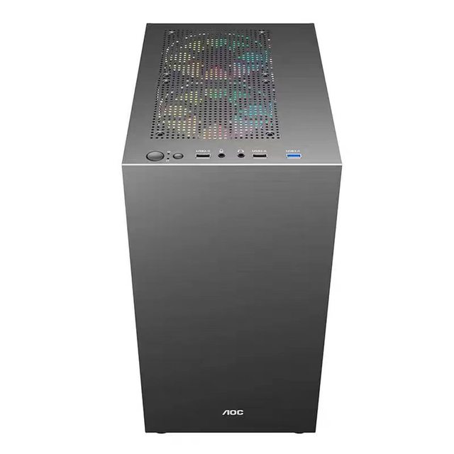 AOC Wholesale M-ATX ITX Full Tower PC Case Compact Desktop Cabinet with Fan in Stock OEM/ODM Supported Black Case