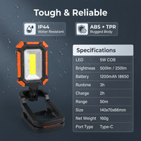 Wiederaufladbare Arbeitsleuchte 500lm COB LED mit starkem Clip 360° °   Rotierende Beleuchtung für Autoreparatur-Werkstatt Mechaniker-Inspektionslampe OEM
