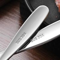Cuillère en métal poli miroir haute brillance, acier inoxydable 304, cuillère à dîner moderne pour la vaisselle de restaurant de luxe léger