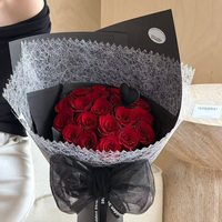 Selongsong Bunga Kardus Bermotif Jala Terjalin 120g Kraft Pembentuk Buket Pembungkus Bahan Ganda Penyangga Struktural Florist