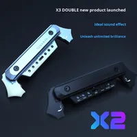 DOUBLE Debo X2 Micro de guitare à connexion sans fil, sans perçage, actif, pour guitare folk en bois, peut être branché