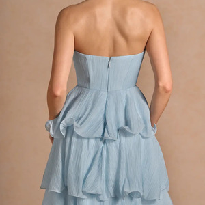 Vestido Maxi Elegante Verde Menta Sin Tirantes para Mujer, con Espalda de Encaje, Silueta en A, Vestido para Fiesta de Verano - Product Image 4