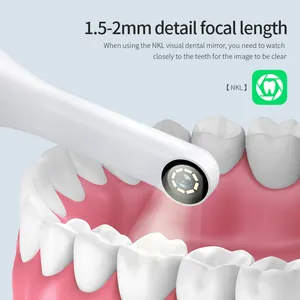Sikat gigi elektrik portabel, sikat gigi sonik elektrik portabel yang dapat diisi ulang daya Visual untuk dewasa, kebersihan mulut