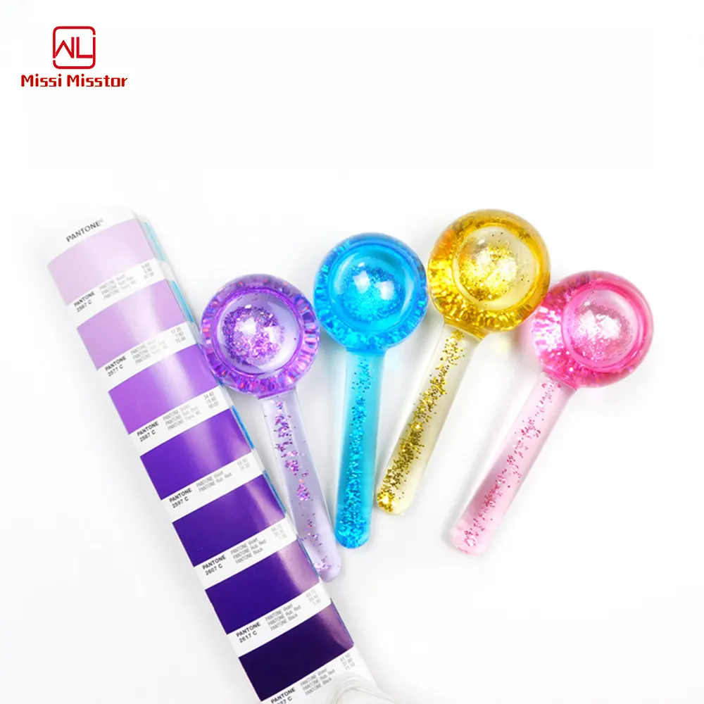 Custom Order OEM Heating Cooling Massager Hockey Glass Roller Ice ball Facial Ice globes for Tighten Face Skin