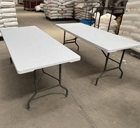 Table longue en plastique blanche de 6 pieds, capacité de charge de 660 lb, non pliable, idéale pour les événements de location, qualité supérieure