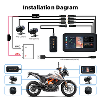 Nouveau GPS de moto avec écran tactile IPS de 6,25 pouces, CarPlay, Android Auto, caméra avant/arrière 5.0, TPMS, étanche IP67