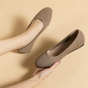 3368-11 zapatos planos <span class=keywords><strong>de</strong></span> tela poco profunda con punta redonda para mujer estilo antiguo Beijing verano otoño moda Color sólido tejido <span class=keywords><strong>de</strong></span> suela blanda - Product Image 2