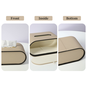 Sang Trọng Mô Hộp PU Da Khăn Ăn Chủ Cho Khách Sạn Văn Phòng Trang Trí Nội Thất Mô Hình Bầu Dục Hộp Bán Buôn Tùy Chỉnh - Product Image 4