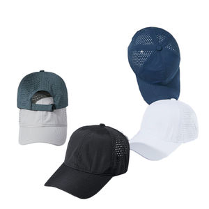 หมวกเบสบอลตาข่าย6แผงทำจากโพลีเอสเตอร์ระบายอากาศได้ดีหมวกปีกโค้งแบบปีกโค้งแห้งเร็วสำหรับเล่นกีฬาออกแบบโลโก้ได้ตามต้องการ - Product Image 1