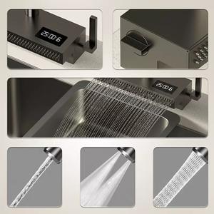 Grifo moderno multifuncional de acero inoxidable con superficie nano resistente a arañazos y sistema de resorte para fregadero de cocina - Product Image 5