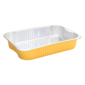 3500ml vàng dùng một lần thân thiện với môi hình chữ nhật nhôm lá Hộp Ăn Trưa với lá nắp có thể tái chế cho BBQ nướng Takeaway thực phẩm - Product Image 1