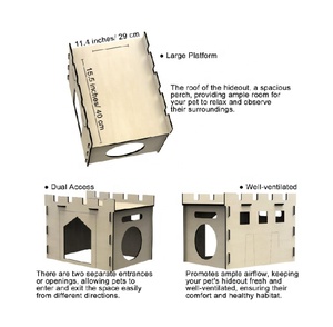 Maison de lapin avec perche spacieuse Hidey Playhouse détachable pour lapin cachette <span class=keywords><strong>château</strong></span> tour jouets Hamster Chinchilla - Product Image 3