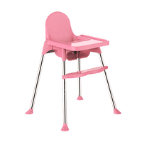 Chaise haute portable pour bébé, chaise haute réglable en plastique pour tout-petit