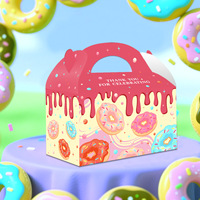 Boîtes en papier pliables portables en forme de donut pour fournitures de fête transfrontalières du Zhejiang, sacs à bonbons, emballages cadeaux d'anniversaire personnalisables