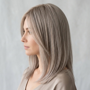 Parrucca da <span class=keywords><strong>donna</strong></span> realistica con base in pelle iniettata, con nodi, base in poliuretano da 0,08 mm, parrucca in capelli Remy Bio-skin, pizzo trasparente - Product Image 1