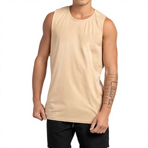 LEDBURY Custom Logo <b>Men's</b> Fitness Ribbed Side Cut Sleeveless Polyester/Cotton Quick Dry Breathable Anti-Pilling <b>Y</b> Back Tank Top - Product Image 1