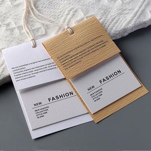 Customized Various Style Clothing Hanging Tag Label Clothing <b>Black</b> White Card Garment Hang Tag for Shirt - Product Image 1