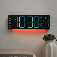 Réveil numérique électronique RGB avec télécommande, multifonctionnel, veilleuse, décoration d'intérieur