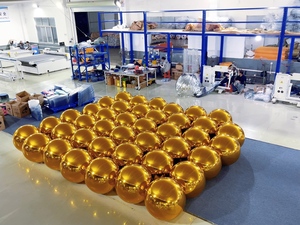 Bóng bay phản quang PVC lớn màu bạc vàng, dùng được nhiều lần, dùng cho trang trí sự kiện, sân khấu, quảng cáo, giá sỉ - Product Image 3
